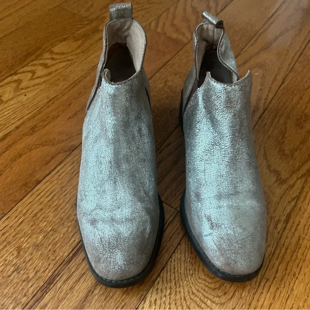 Seychelles On Stage Ankle Boots 6.5 Pewter Distressed Suede Leather Western
